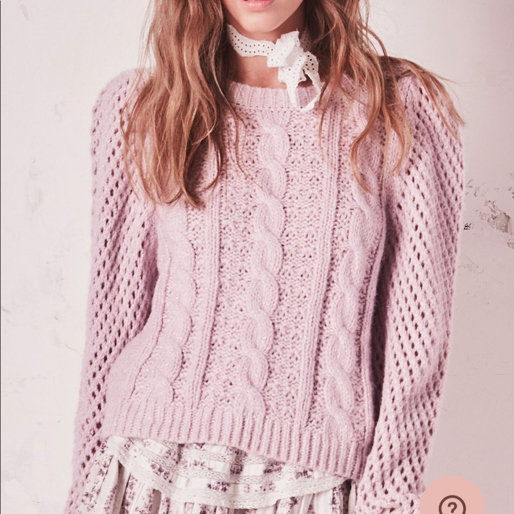 Love Shack Fancy cabled Rosie Sweater